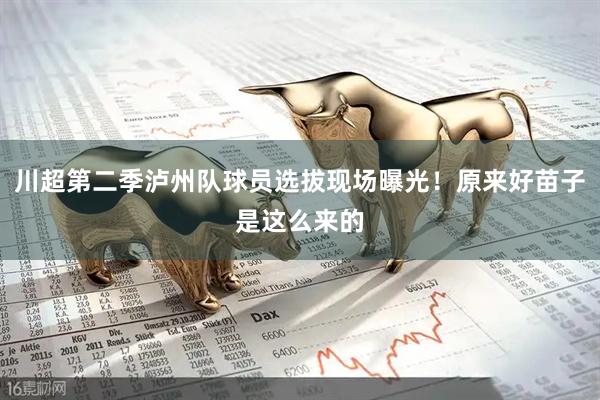 川超第二季泸州队球员选拔现场曝光！原来好苗子是这么来的